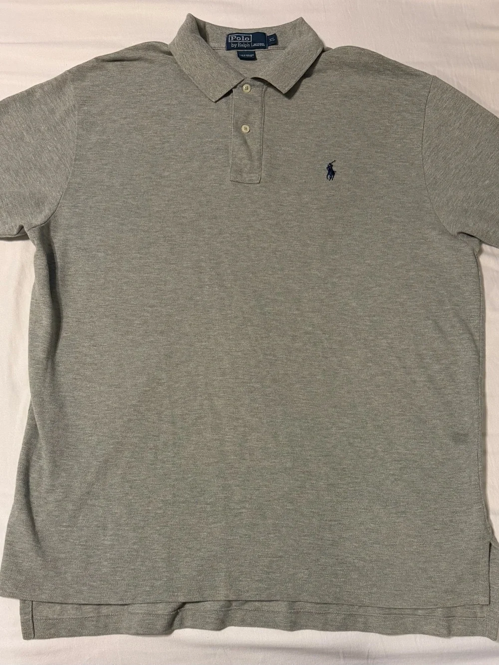 Ralph Lauren Men's Heather Grey Polo with Navy Pony